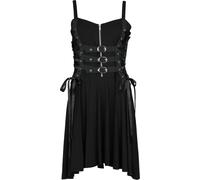 Gothicana by EMP Short Dress With Lacing and Straps Mittellanges Kleid schwarz in M