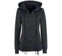 Gothicana by EMP Damen schwarze Kapuzenjacke mit Schnürung 5XL