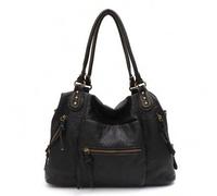 Gotischer Punk Street Style Handtasche, Vintage verwittertes PU-Leder für Damen, Nieten-Dekor, Lange Schultergurt Umhängetasche, Große Kapazität Pendl