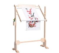 GOTOTOP Stickrahmen-Set, Kreuzstichrahmen, Verstellbarer Rahmen Stickerei Ständer, Holzbodenhalterung, Stickrahmen, Nährahmen, M