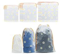 GOTRUST 15pcs Beutel Wiederverwendbar für Reisetasche, Kleidung Tasche Gefrostetem, wasserdichte Kleidungs Plastiktüte, Transparente Schuhbeutel mit Zugband