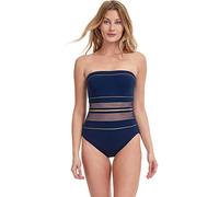 Gottex Essentials Badeanzug Damen Bauchweg - Einteiler mit Cups Bauchkontrolle Bademode Bandeau - Einteiliger Schwimmanzug Abnehmbare Verstellbare Träger Navy - Onyx Größe 40
