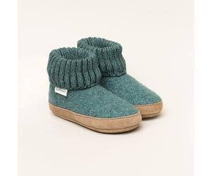Gottstein Alpine Boot LE | Kinder Hausschuh | Farbe Bluegreenmele | Filz-Pantoffel in Größe 23 oceangreen 23