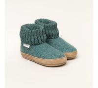 Gottstein Alpine Boot LE | Kinder Hausschuh | Farbe Bluegreenmele | Filz-Pantoffel in Größe 28 oceangreen 28