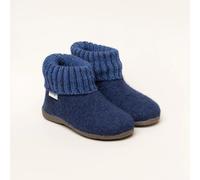 Gottstein Alpine Boot RU Kinder Hausschuh | Filz-Hausschuh Made in Tirol | Farbe blau Größe 26 inkblue/brown 26