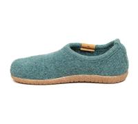 Gottstein Filz-Hausschuh Alpine Midcut RU - geschlossene und leichte Damen & Herren Pantoffeln aus Reiner Schurwolle mit Rutschfester Kork-Gummi-Sohle Oceangreen | 42