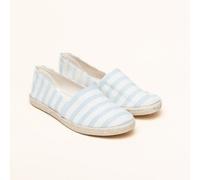 Gottstein Camping Duo Linen-Espadrille aus GRS zertifizierten Leinen für Damen - Nachhaltiger Sommerschuh mit Gummisohle blau 37