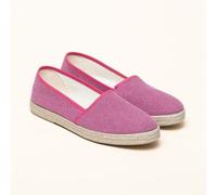 Gottstein Camping Linen-Espadrille aus GRS zertifizierten Leinen für Damen - Nachhaltiger Sommerschuh mit Gummisohle pink 39