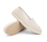 Gottstein Camping Linen Uni V für Damen | Espadrille aus nachhaltiger Leinen Beige, 40