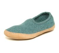 Gottstein Woll-Hausschuh Cheyenne aus 100% Schurwolle | Hüttenschuh für Damen & Herren dunkel-grün 43