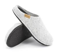 Gottstein Classic CO Pantoffel für Damen & Herren - Hausschuh aus 100% Schurwolle mit Komfort-Einlagesohle hell-grau 39