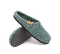 Gottstein Filz-Hausschuh Alpine Light - Damen & Herren Pantoffel aus Reiner Schurwolle mit Rutschfester Latexsohle Bluegreenmele | 38
