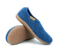 Gottstein Filz-Hausschuh Alpine Midcut RU - geschlossene und leichte Damen & Herren Pantoffeln aus reiner Schurwolle mit rutschfester Kork-Gummi-Sohle Jeans | 44