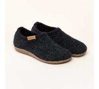 Gottstein Alpine Midcut RU Unisex Wollfilz-Hausschuhe mit Gummisohle Charcoal, Gr. 36