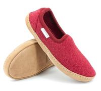 Gottstein Woll-Hausschuh Cheyenne aus 100% Schurwolle | Hüttenschuh für Damen & Herren bordeauxrot 37