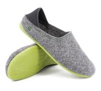 Gottstein Filzhausschuh Wool Slip-On aus 100% Schurwolle - für Damen & Herren - Rutschfeste Gummisohle Grey/green, 37