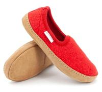 Gottstein Filzpantoffeln Cheyenne aus Mulesing-freier Schaf-Schurwolle - Handgefertigte Hausschuhe aus Wollfilz für Damen & Herren Größe EU 36-47 - Slipper mit gepolsterter Ledersohle Rubin, 38