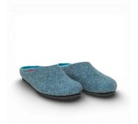 Magicfelt Hausschuhe AN709 für Damen & Herren - zweifärbige Merinowolle | Pantoffeln mit rutschfester anatomischer Sohle | Unisex Filzpantoffeln Waterstone | 40