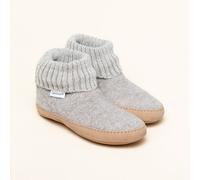 Gottstein Hüttenschuh Dakota - Hoher Filzhausschuh für Damen & Herren aus 100% Schurwolle mit extra bequemer Ledersohle & elastischem Strickbund Beige | 36