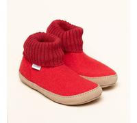 Gottstein Hüttenschuh Dakota - Hoher Filzhausschuh für Damen & Herren aus 100% Schurwolle mit extra bequemer Ledersohle & elastischem Strickbund mittel-rot 41