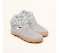 Gottstein Hüttenschuh Dakota - Hoher Filzhausschuh für Damen & Herren aus 100% Schurwolle mit extra bequemer Ledersohle & elastischem Strickbund Beige | 43