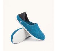 Gottstein Kinder-Hausschuh Wool Slip-on Kids aus 100% Schurwolle mit rutschfester Gummisohle - Perfekt für Kita, Kindergarten & Schule graublau 28