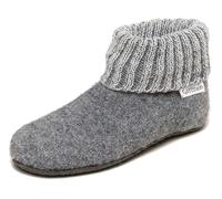 Gottstein Kinder-Hüttenschuh Alpine Boot FE - Kinderhausschuh für Mädchen & Jungen aus 100% Schurwolle Graumele, 24