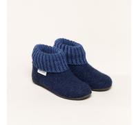 Gottstein Kinder-Hüttenschuh Alpine Boot FE - Kinderhausschuh für Mädchen & Jungen aus 100% Schurwolle Ink Blue, 24