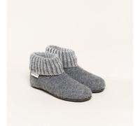 Gottstein Kinder-Hüttenschuh Alpine Boot FE - Kinderhausschuh für Mädchen & Jungen aus 100% Schurwolle grau 35