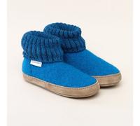 Gottstein Hüttenschuh Alpine Boot LE Kinder – Schurwolle, Ledersohle, Strickbund – Gr. 28 Blau