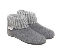 Gottstein Kinder Hüttenschuhe Hausschuhe Wollwalk Filzsohle grau-melange Gr.26