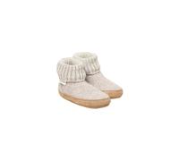 Gottstein Kinder Hüttenschuhe Hausschuhe Wollwalk Ledersohle beige melange Gr.27