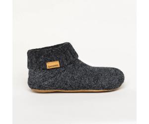 Gottstein Knit Boot | Filz-Hüttenschuh | Damen & Damen & Herren Hausschuh | Farbe charcoal | Pantoffel in Größe 43 charcoal 43