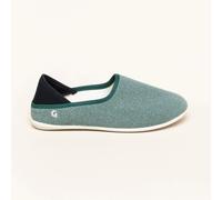 Gottstein Linen Slip-on für Damen & Herren Hausschuh mit Gummisohle | Farbe Bluegreenmele Größe 44 oceangreen 44
