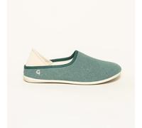 Gottstein Linen Slip-on für Damen & Herren Hausschuh mit Gummisohle | Farbe Bluegreenmele Größe 46 oceangreen 46
