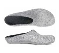 Magicfelt Filzpantoffeln 709 aus Mulesing-freier Merino-Schurwolle - Handgefertigte & anatomisch geformte Hausschuhe für Damen & Herren Größe EU 36-50 - Filzclogs mit Filz-Latex-Sohle Grau, 41