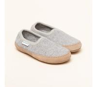 Gottstein Filz-Hausschuh Cheyenne für Damen & Herren | Flexibler & Leichter Hausschuh aus Walkstoff mit bequemer Ledersohle | 100% Reine Schurwolle Beige | 45