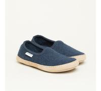 Gottstein Woll-Hausschuh Cheyenne aus 100% Schurwolle | Hüttenschuh für Damen & Herren dunkel-blau 36