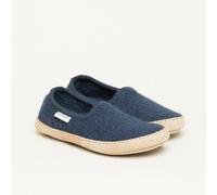 Gottstein Woll-Hausschuh Cheyenne aus 100% Schurwolle | Hüttenschuh für Damen & Herren dunkel-blau 37