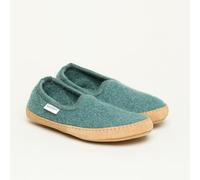 Gottstein Filz-Hausschuh Cheyenne für Damen & Herren | Flexibler & Leichter Hüttenschuh aus Walkstoff mit bequemer Ledersohle | 100% Reine Schurwolle Oceangreen | 38