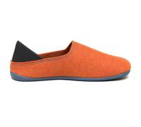 Gottstein Filzhausschuh Wool Slip-On – 100% Schurwolle, rutschfeste Gummisohle – Orange/Petrol 36