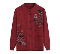 Gouekst Gestrickte Strickjacken Für Mittlere Und Ältere Personen - Damen Frühling Und Herbst Mutter Trägt Warmen Pullover Alte Dame Lässiges Oberteil Oma Trägt Strickjacke Mantel Jacke Kleidun