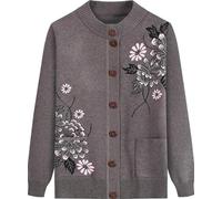 Gouekst Gestrickte Strickjacken Im Mittleren Und Älteren Alter - Alte Dame, Lässiges Oberteil, Oma, Strickjacke, Mantel, Jacke, Kleidung, Damen, Frühling Und Herbst, Mutter, Warme Pullover