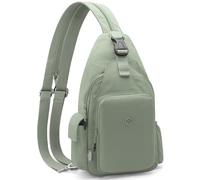 GOUNNU Leichter Brusttasche Damen und Herren Sling Bag Klein Rucksack Schulterrucksack Nylon Umhängetasche Casual Schultertasche Crossbody Bag für Outdoorsport Radfahren Reisen (Grün)
