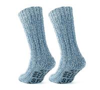 GoWith 2-1 Paar ABS Antiruschsocken für Damen und Herren, Winter Stoppersocken, Herren Dicke Wolle Thermosocken, Warmhaltende Haussocken, Krankenhaus Socken 6043
