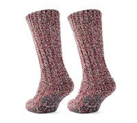 GoWith 2-1 Paar ABS Antiruschsocken für Damen und Herren, Winter Stoppersocken, Herren Dicke Wolle Thermosocken, Warmhaltende Haussocken, Krankenhaus Socken 6043