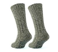 GoWith 2 Paar ABS Antiruschsocken, Winter Stoppersocken, Damen Dicke Wolle Thermosocken, Warmhaltende Haussocken, Krankenhaus Socken 2043