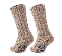 GoWith 2 Paar ABS Antiruschsocken, Winter Stoppersocken, Damen Dicke Wolle Thermosocken, Warmhaltende Haussocken, Krankenhaus Socken 2043