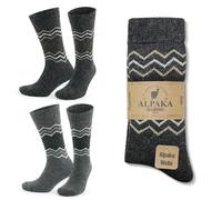 GoWith 2 Paar Alpaka Socken, Wollsocken für Damen und Herren, Alpakawolle Outdoor Socken, Thermosocken, Warme Wintersocken für Wandern und Trekking, Weiche und Bequeme