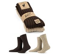 GoWith 4-2 Paar Alpaka Socken, Dicke Wollsocken für Damen und Herren, 35-38, 39-42, 43-46, Thermosocken, Warme Wintersocken, Gestrickte Socken für Wandern und Trekking, Weiche und Bequeme 3094